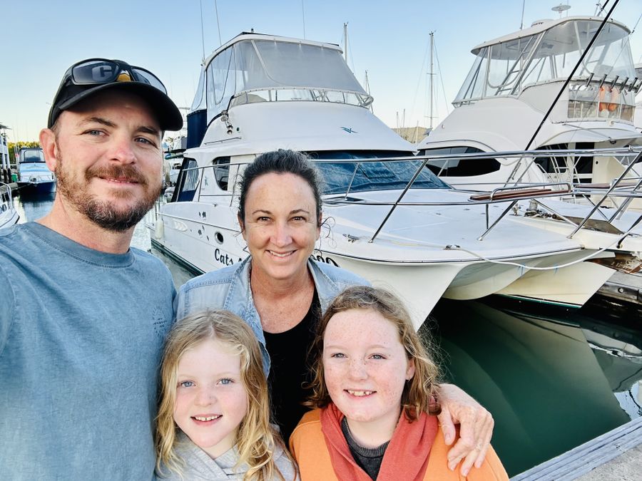 Family with boat 