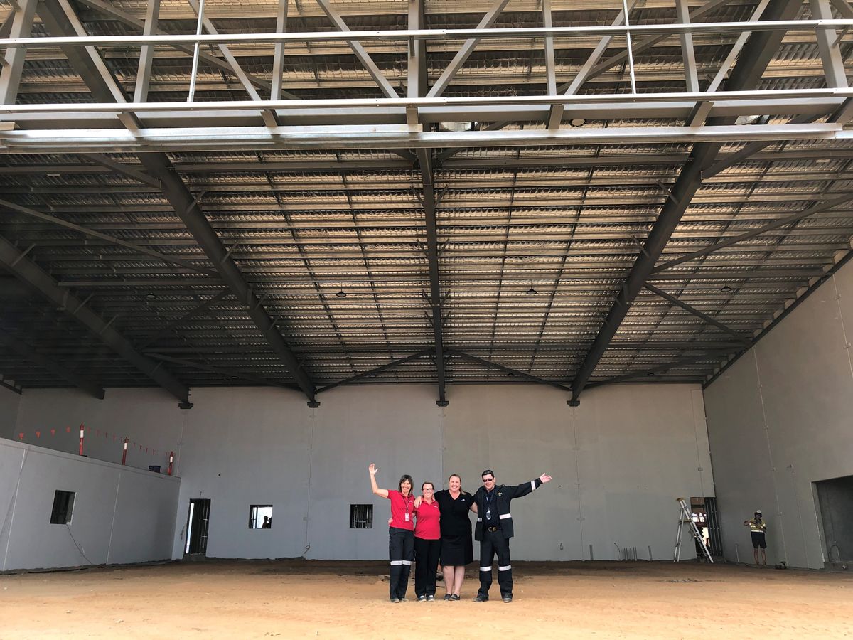Outside the hangar