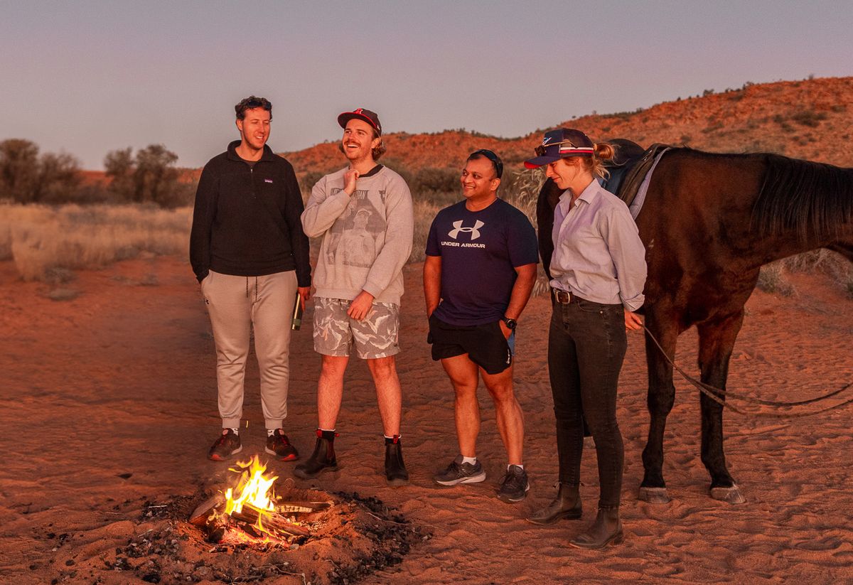 Mick enjoying some downtime with some RFDS colleagues Trent, Sam and Joh.