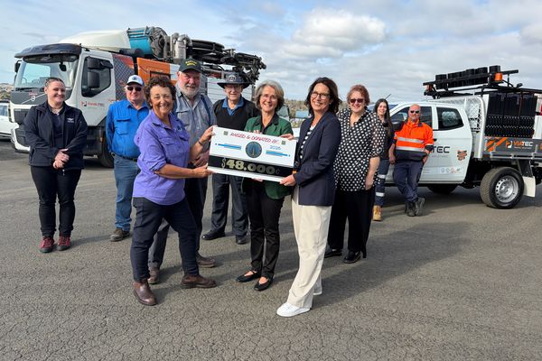 TTOOA present cheque to RFDS Tasmania for the 2026 Truck Run