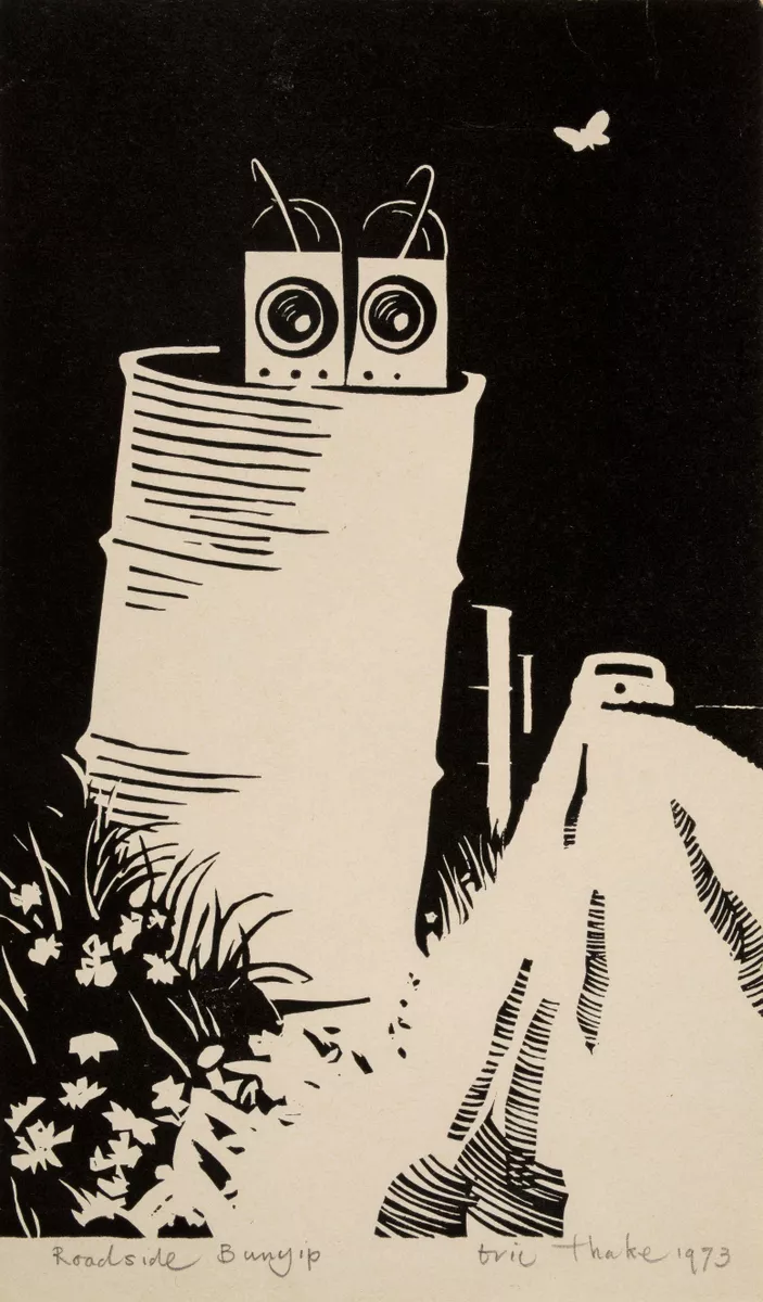 Roadside Bunyip [Christmas card] - AGSA Collection