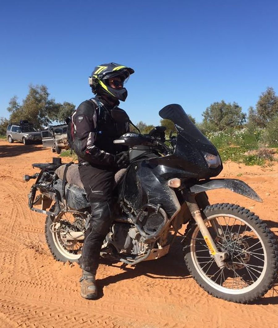 Doug Wyllie exploring the outback on his motorbike.