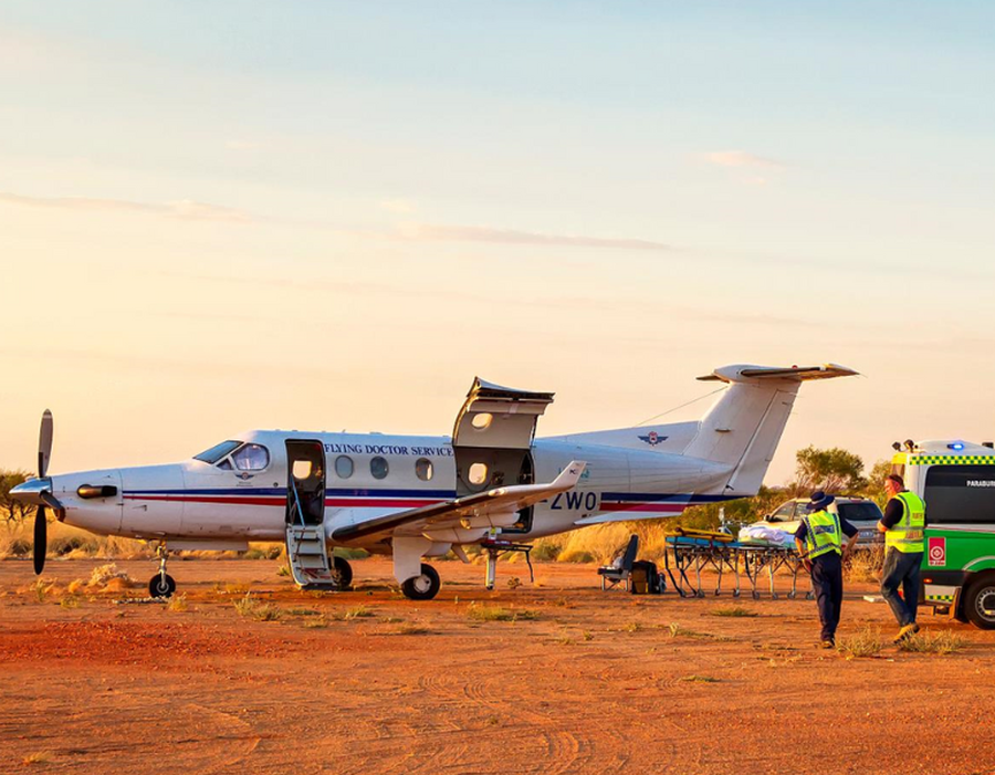 PC-12 landed on a dirt strip