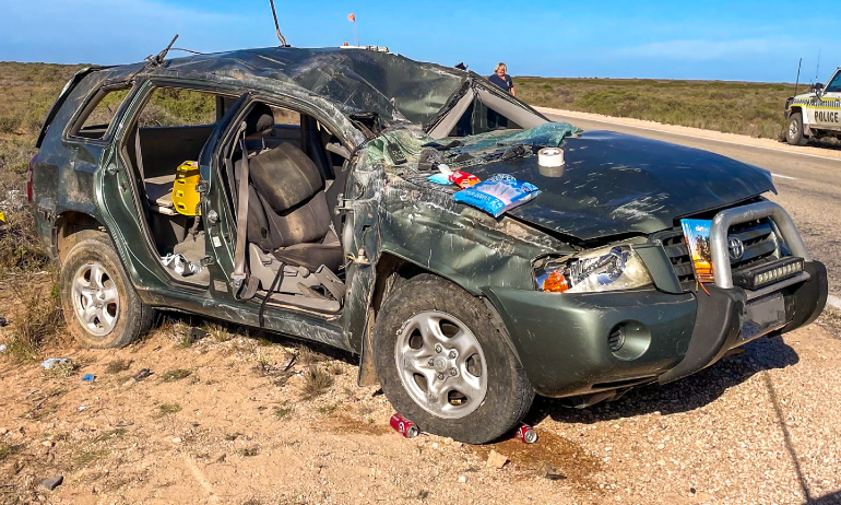 Car Rollover on the Nullarbor Highway