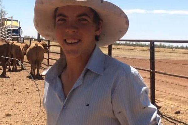 Jackaroo Fergus Gunn pictured at Brunette Downs