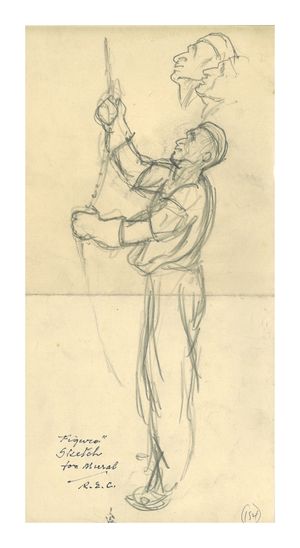 Image of Figure, sketch for mural