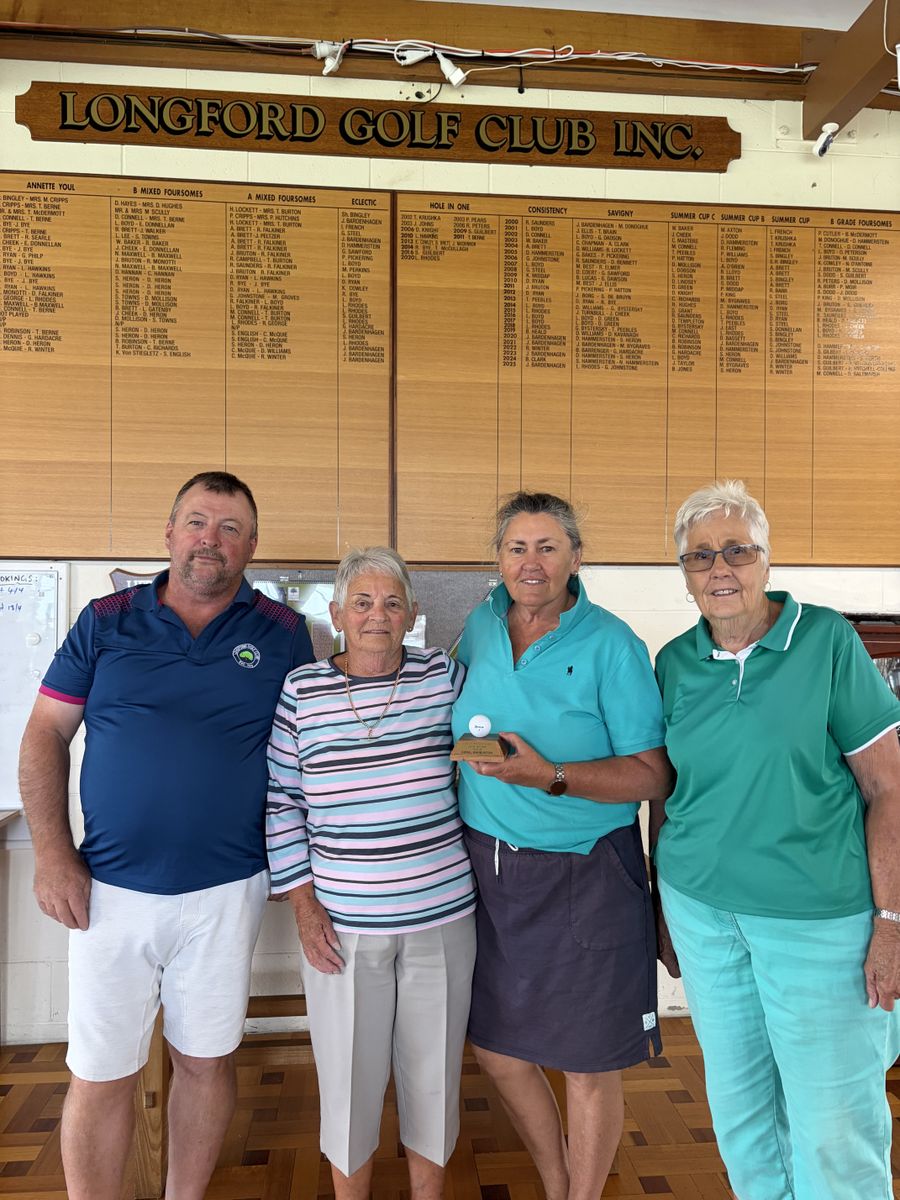 Longford Golf Club Craig Richards, Bette Maxwell, Coral Warburton and Toni Burton