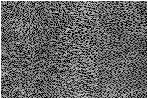 image detail: Gunybi Ganambarr, Yolŋu people, Northern Territory, born 1973, Yirrkala, Northern Territory, Darra, 2019, Yirrkala, Northern Territory, etching on aluminium, 450.0 x 300.0 cm; Kerry Stokes Collection, Perth © Gunybi Ganambarr/Buku-Larrŋgay Mulka Centre, photo: Saul Steed.