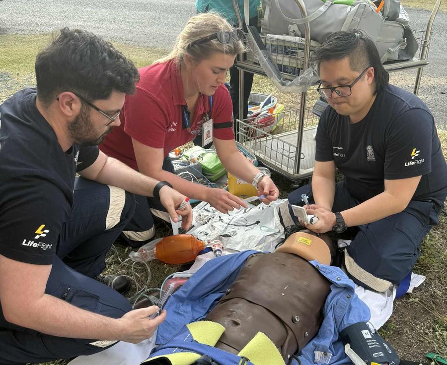 Team training exercise at the base. 