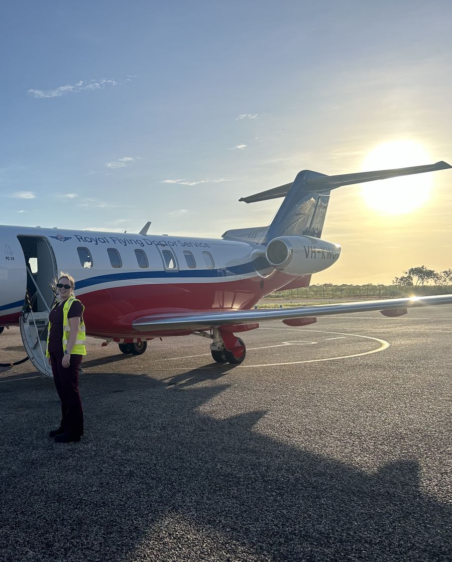 Chloe pictured during her RFDS placement in Broome