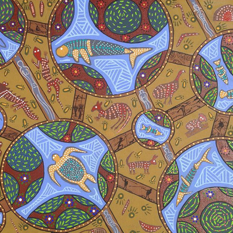 Wudarabin Snider's winning entry in an Indigenous Creative Art Competition staged by the Royal Flying Doctor Service (Queensland Section).
