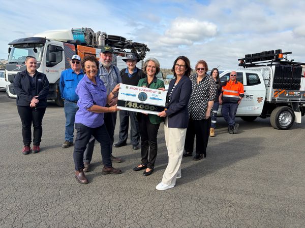 TTOOA present cheque to RFDS Tasmania for the 2026 Truck Run