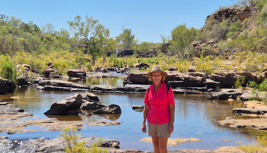 Liz standing at the gorge
