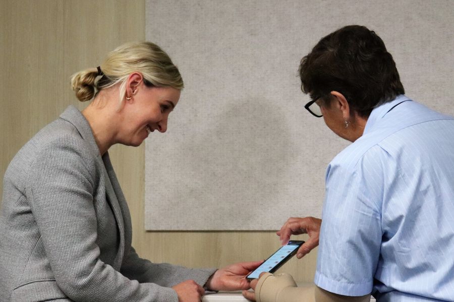 Patient using the app