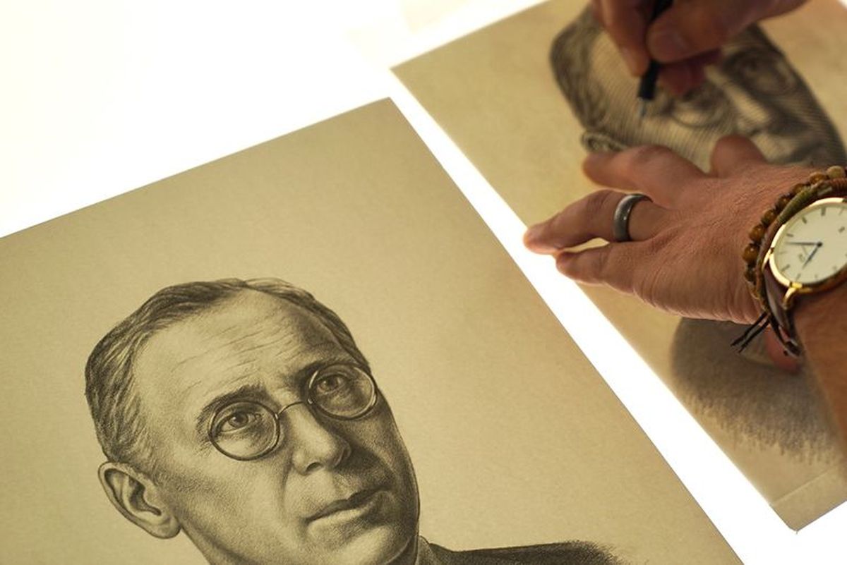 sketch of john flynn for $20 note