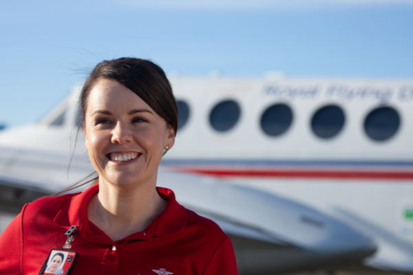 Haidee in front of aircraft