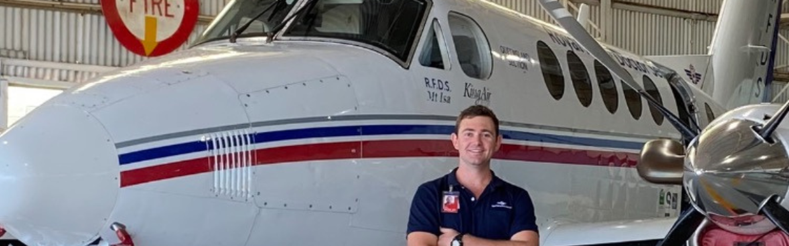 Brady in front of aircraft