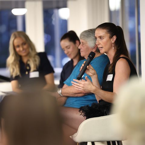Emily speaking on the panel
