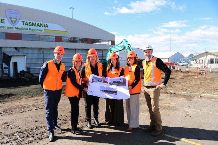 RFDS Tasmania CEO Nicole Henty and Board Chair, Caroline Wells with Bridget Archer MP and others