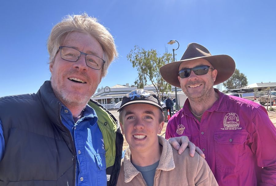 Clay and Michael are pictured here with RFDS Federation Executive Director, Frank Quinlan