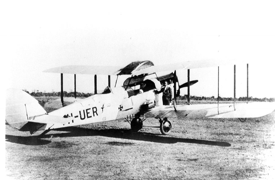 Black and White photo of First RFDS Aircraft Victory that was made possible because of a bequest
