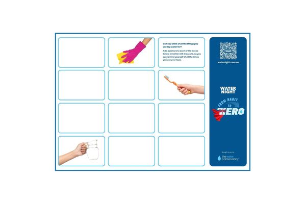 Thumbnail for the Water Night 2025 Resource -Kids Activities Cheat Sheet