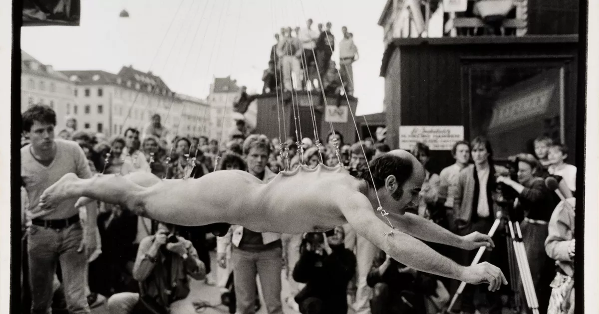 City Suspension event above the Royal Theatre, Copenhagen, 28 June 1985