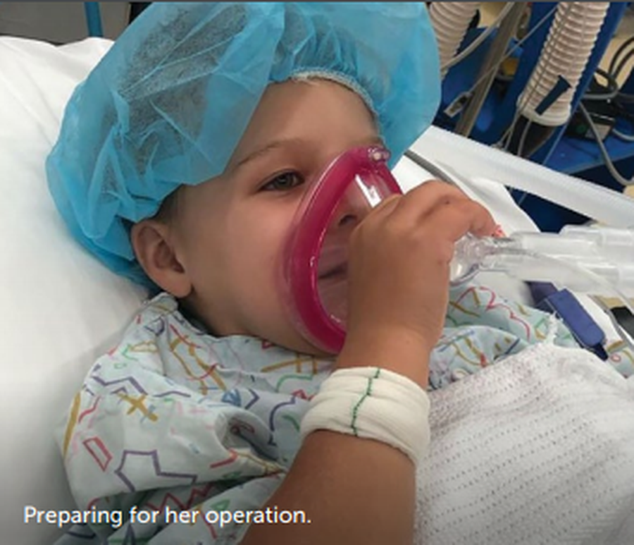 Clare before her operation