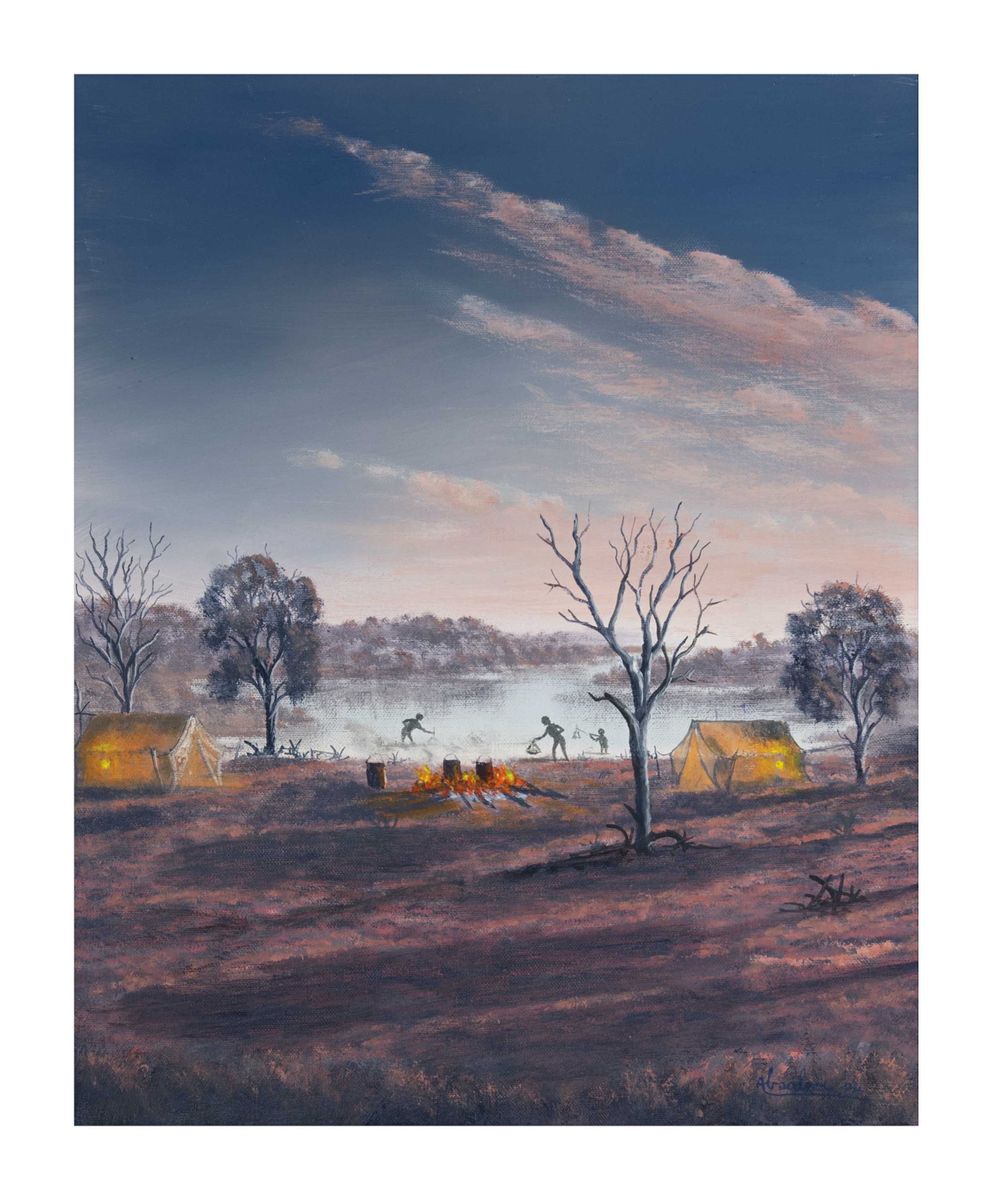 Image of Men out camping