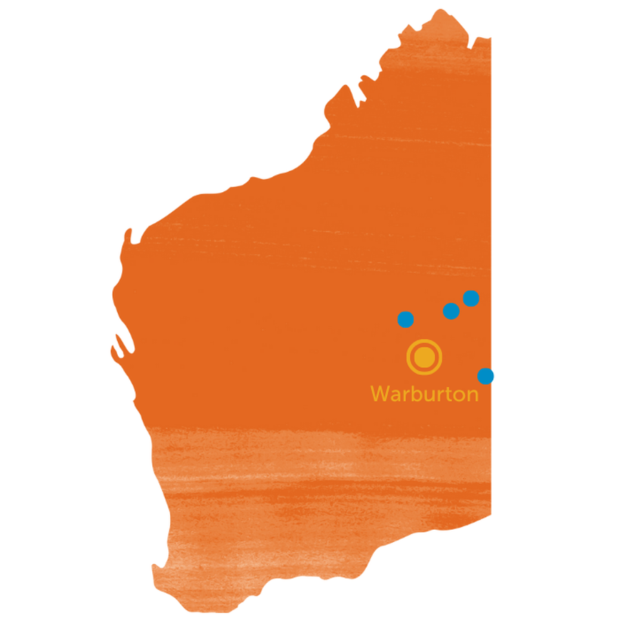 Warburton on WA map