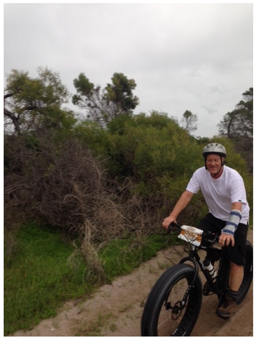 Paul Fiddes on his bike