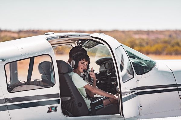 Chris and his son Harry during the 2025 Outback Air Race