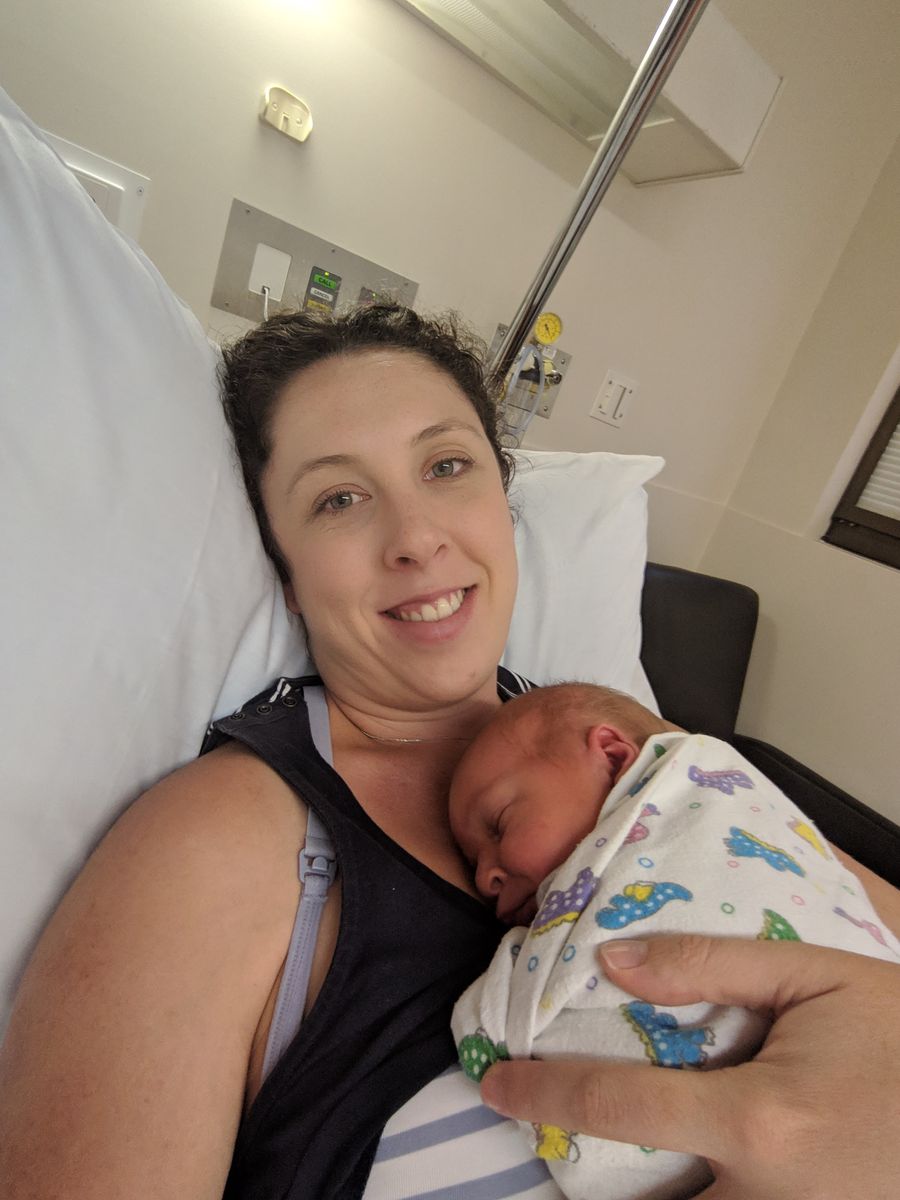 Jemma with baby Zac