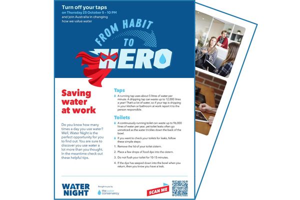 Thumbnail for the Water Night 2025 Resource - Saving Water with Work Factsheet