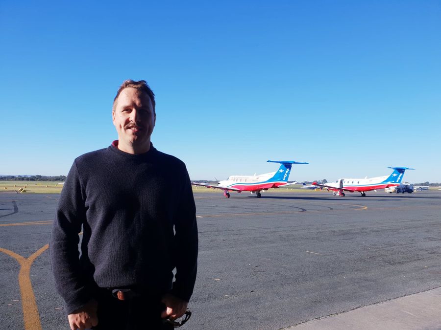 Ben Pollard at the RFDS Jandakot base 