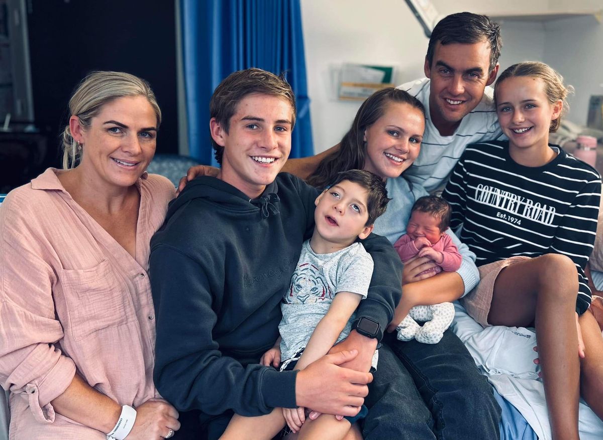 Ziggy (centre) with his family