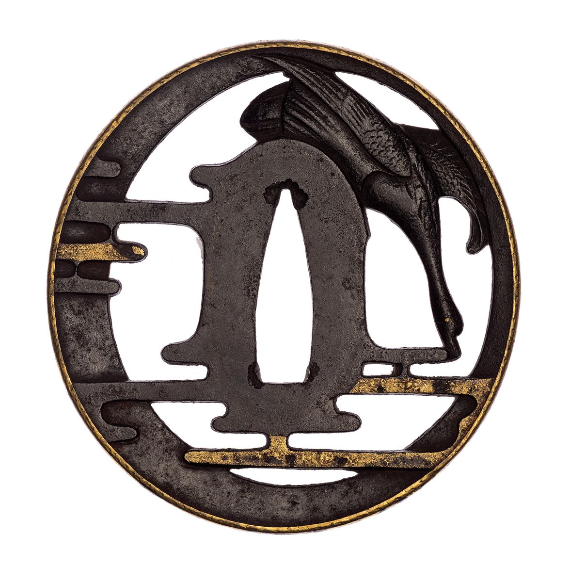 Tsuba, goose and mist design - AGSA Collection