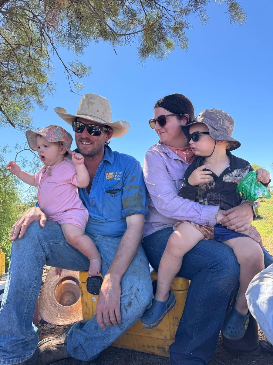 Lil pictured with her young children