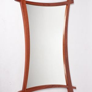 A wooden framed mirror