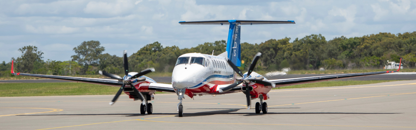 RFDS aircraft landing at airport