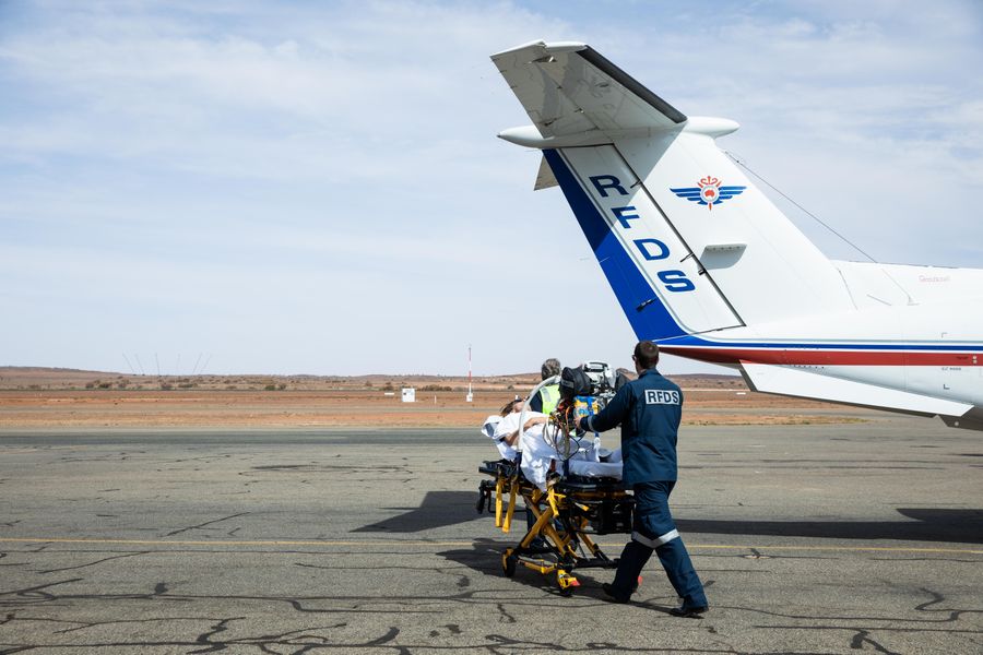 One of our team checking on the aircraft in Packsaddle NSW