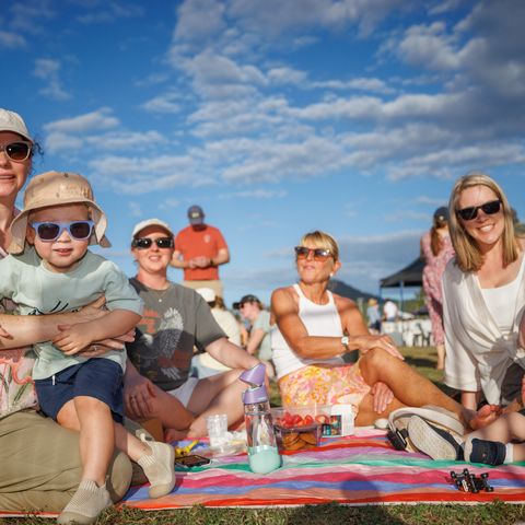 Family having a picnic.