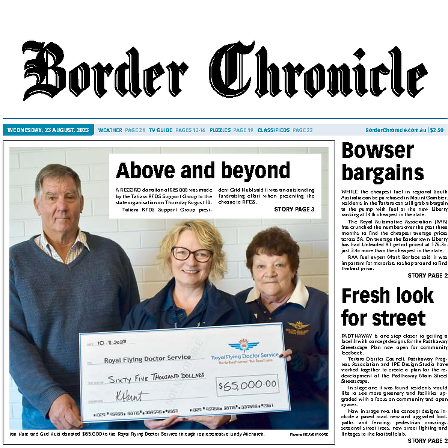 RFDS Tatiara Support Group donation 2023