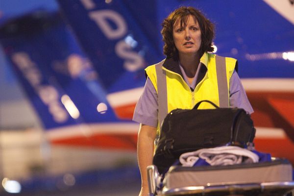 RFDS staff walking from the plane