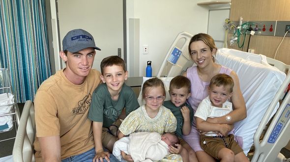 Kate Terry with her husband and five kids.