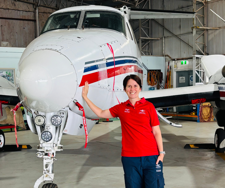 Jamie-Lee in front of aircraft 