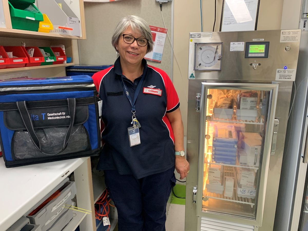 Service Support Assistant RFDS WO, Carmen Estay with Jandakot blood store 