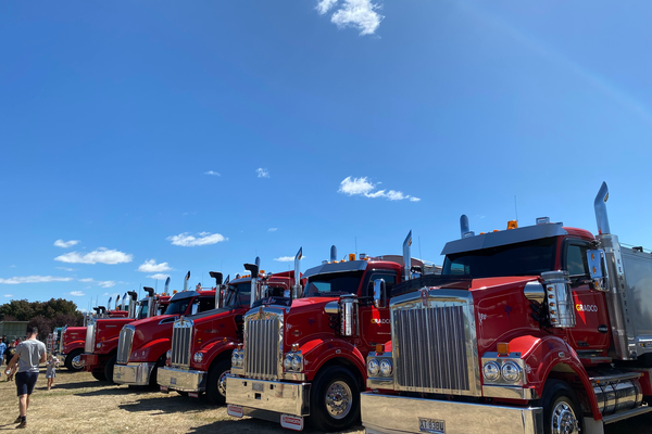 Red Gradco Trucks at the 2025 Truck Run