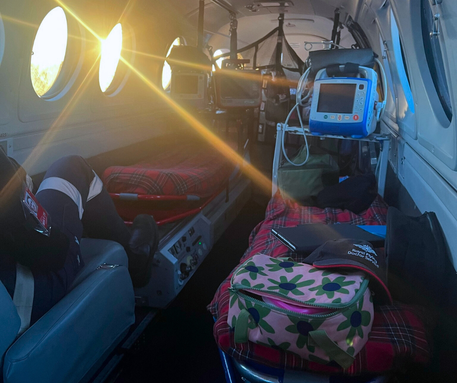 Inside aircraft