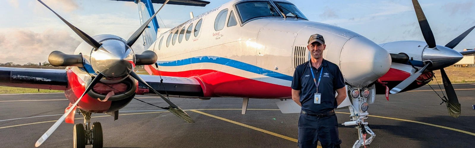 Matthew in front of aircraft 